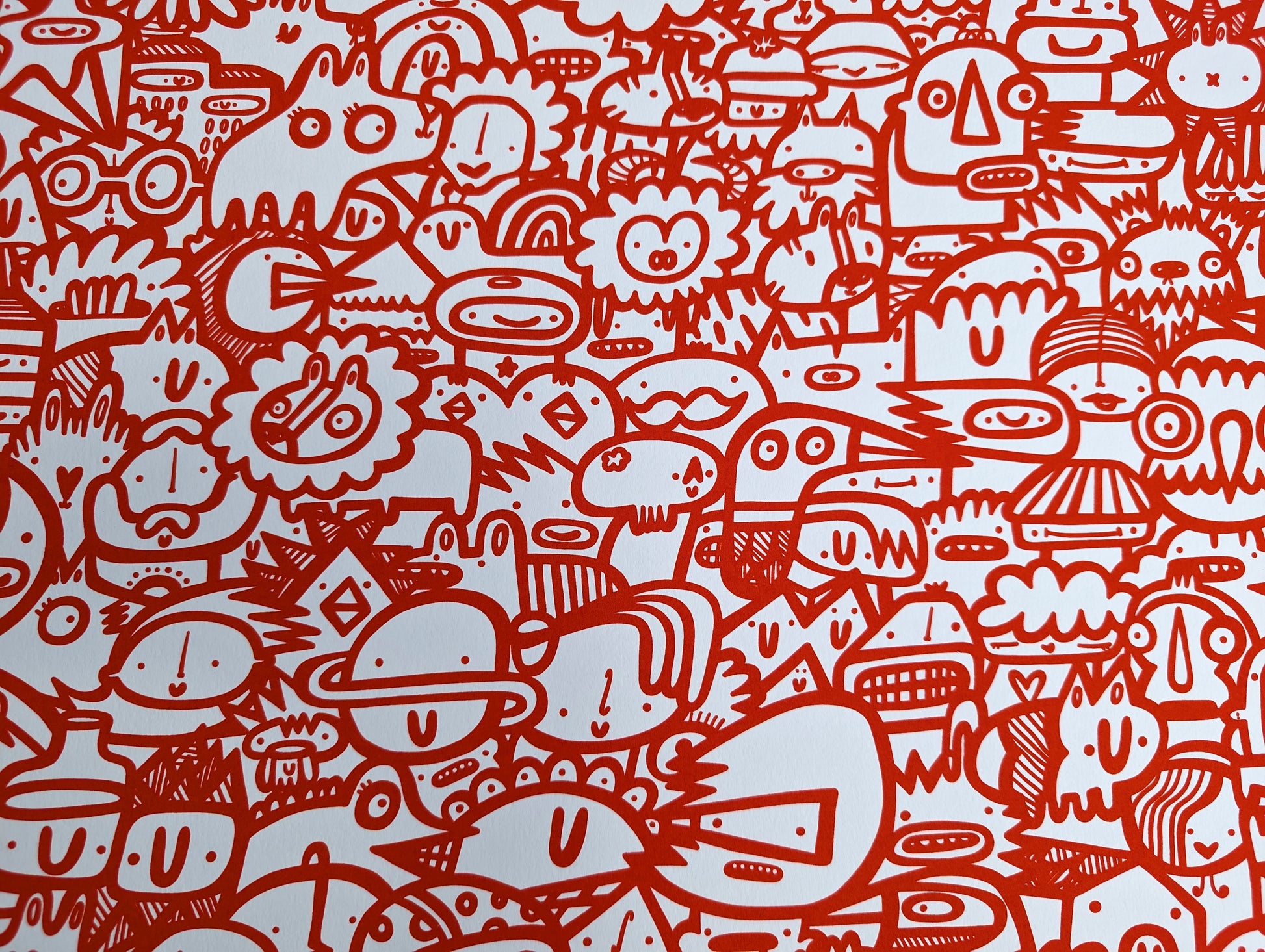 We're All Here - Screen print - Red