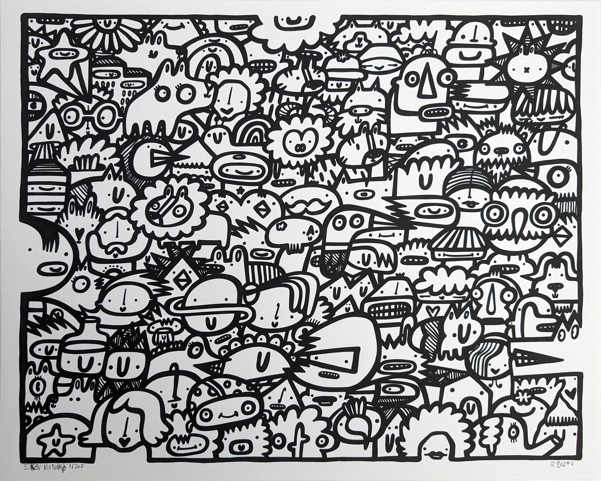 We're All Here - Screen print - Black