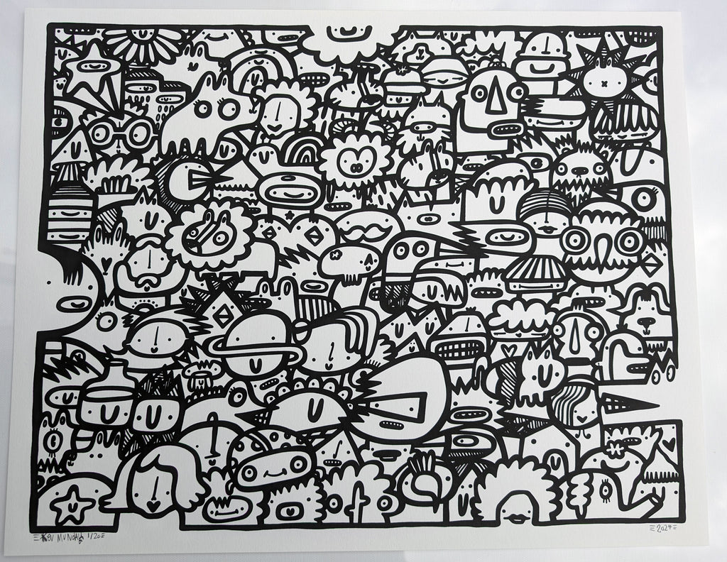 We're All Here - Screen print - Black