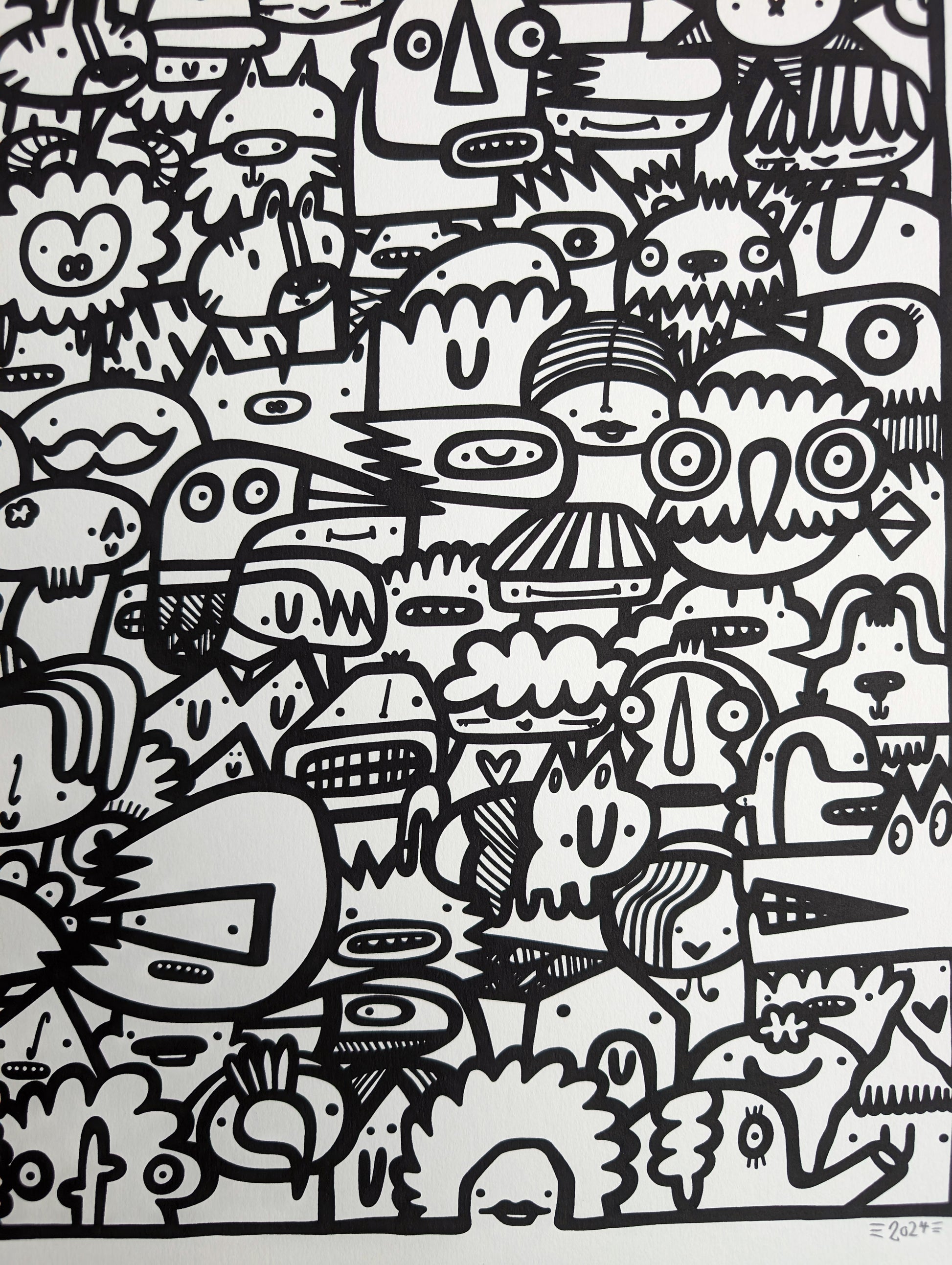 We're All Here - Screen print - Black