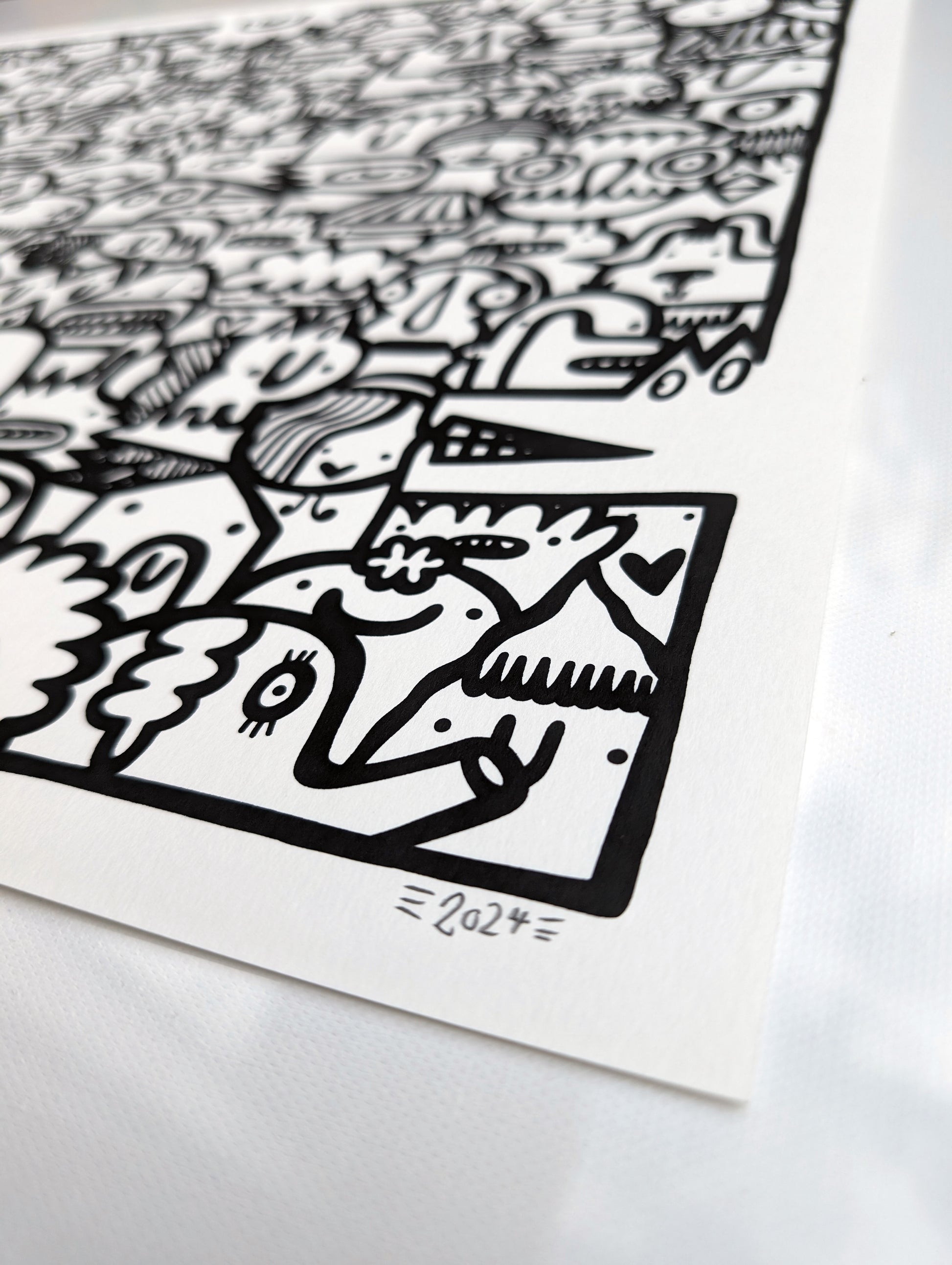 We're All Here - Screen print - Black