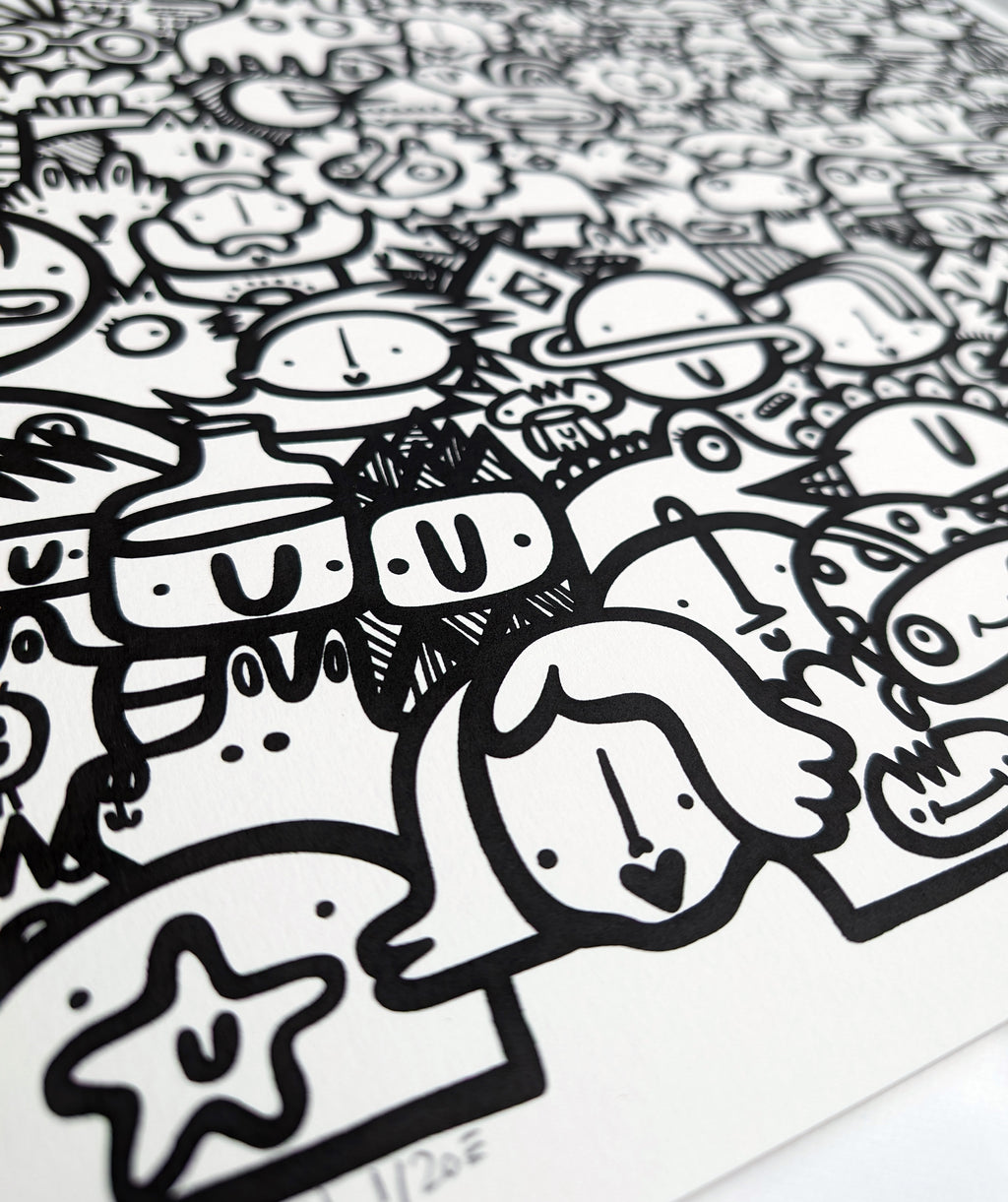 We're All Here - Screen print - Black
