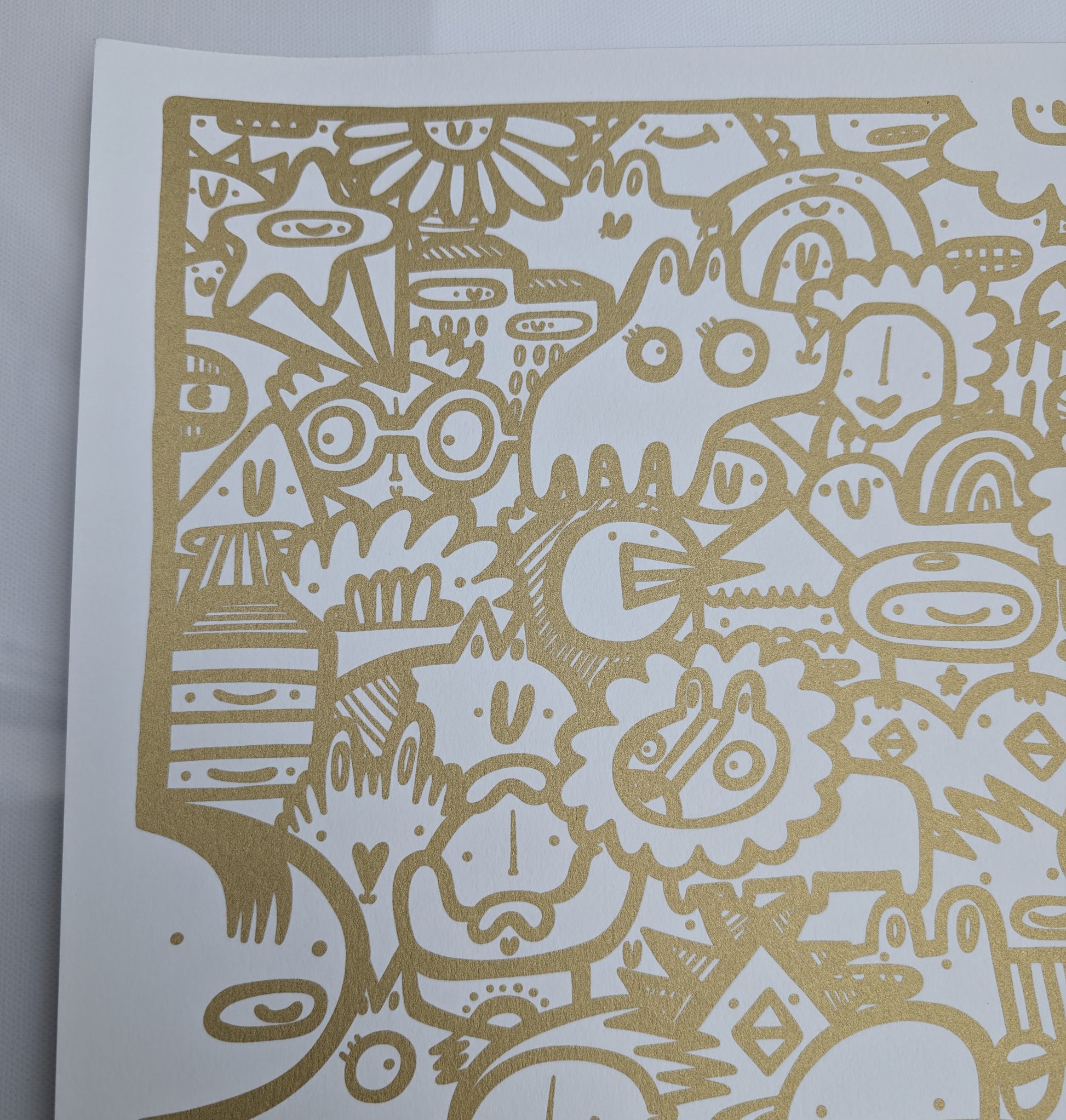 We're All Here - Screen print - Gold