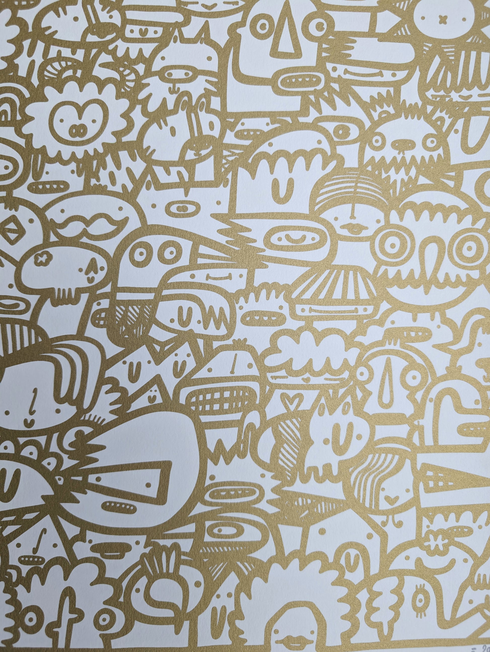 We're All Here - Screen print - Gold