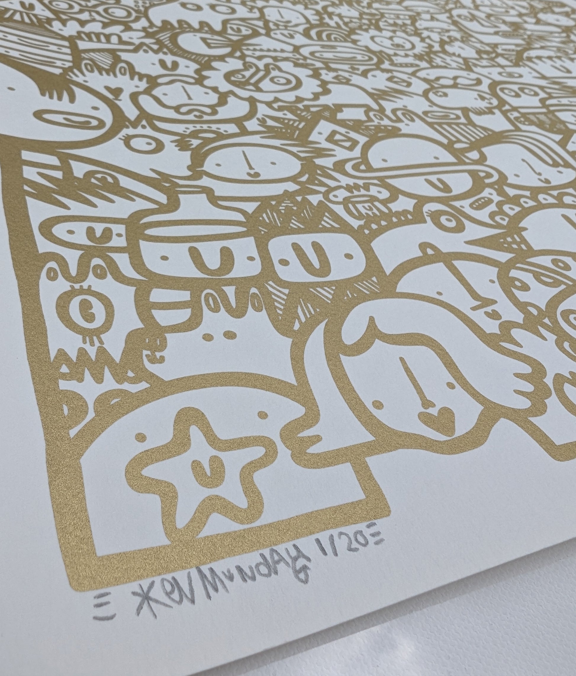 We're All Here - Screen print - Gold