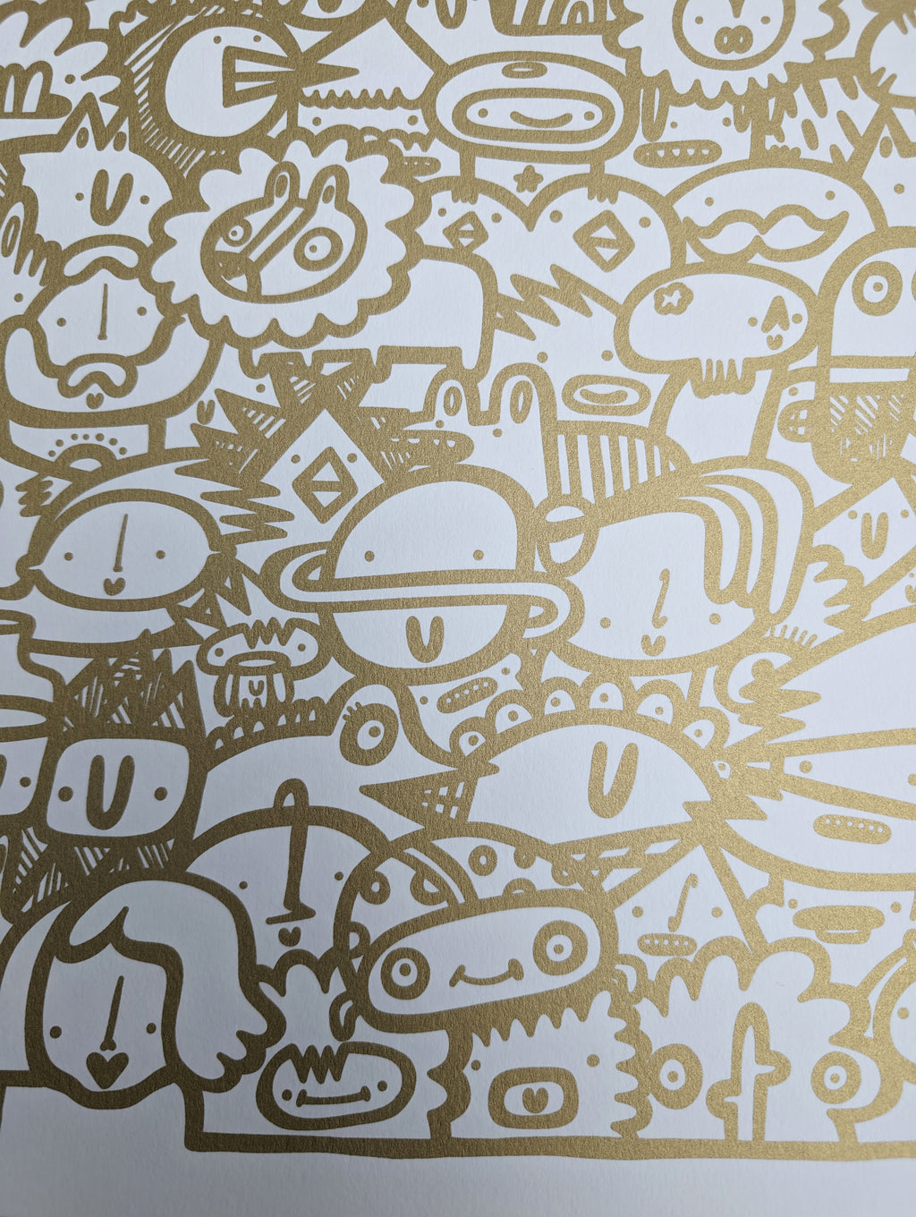 We're All Here - Screen print - Gold
