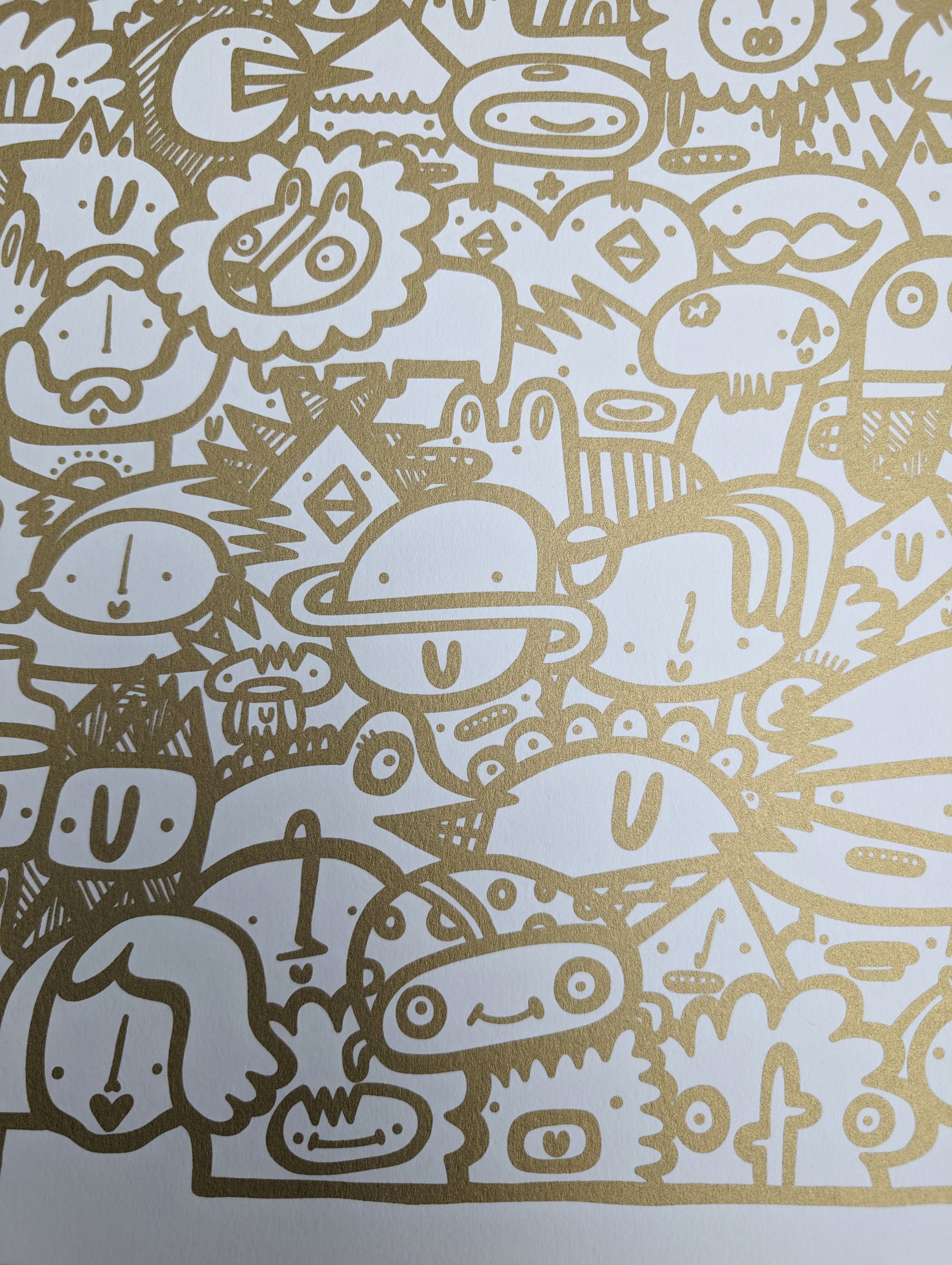 We're All Here - Screen print - Gold
